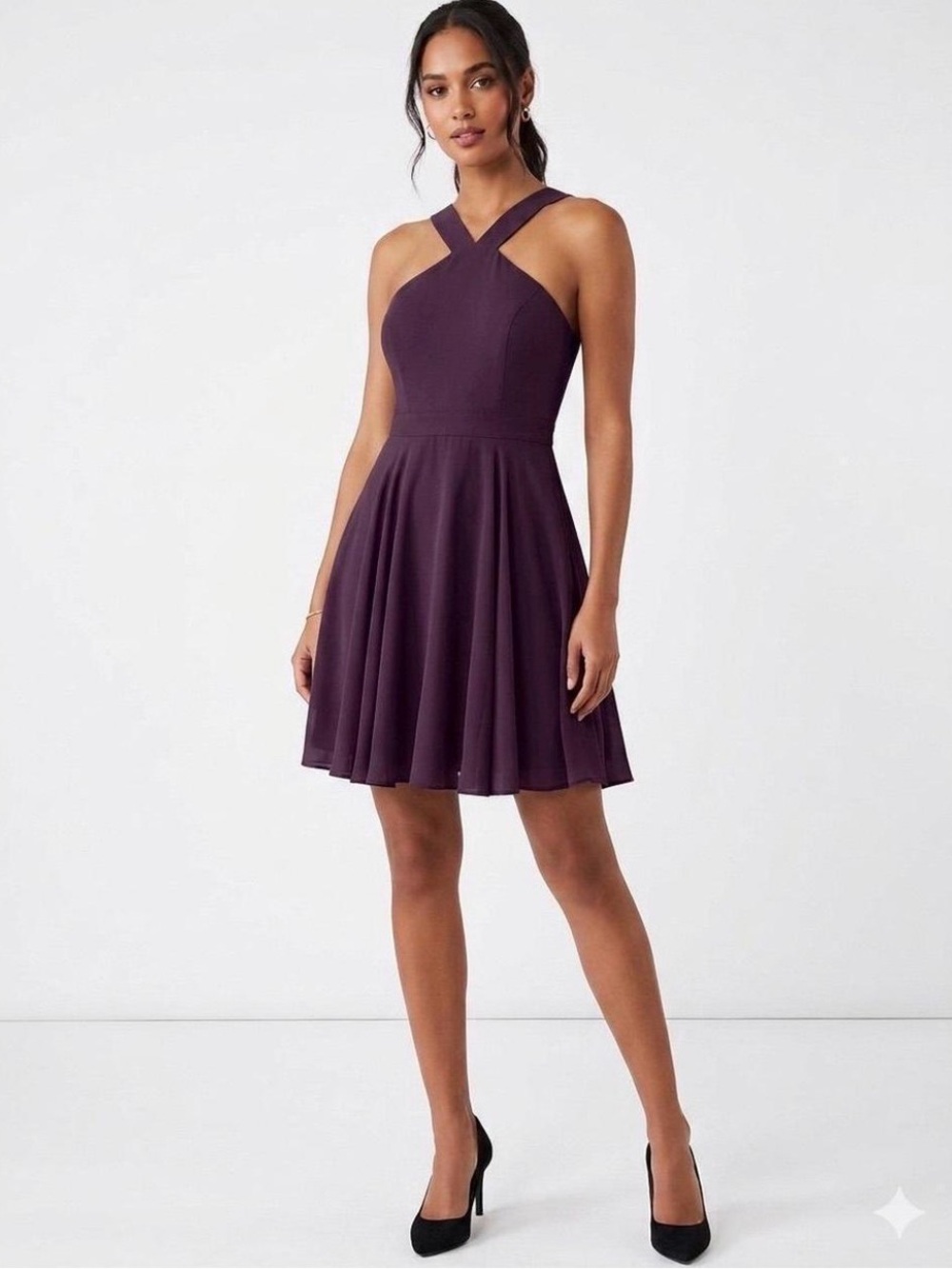 Lulus Forevermore Skater Dress Purple Flare HOCO Wedding Party Medium